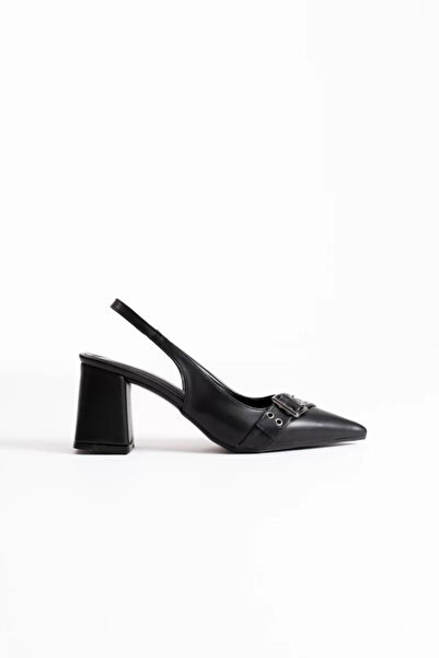 Belinora Pantofi cu toc pentru femei din piele neagră TR08MS07D