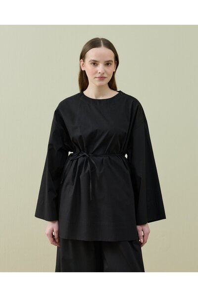 Aybikestil Poplin Pure Tunik Siyah