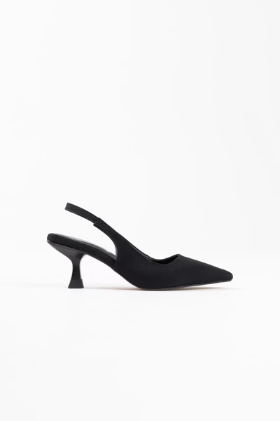 Belinora Pantofi cu toc din satin negru pentru femei TR08MS08A