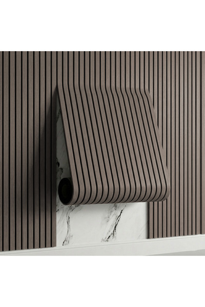 Teno 3D slat panel, wood look, self-adhesive, waterproof, easy install, 60×30...