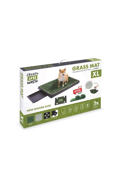 M-PETS GRASS MAT ÇİMLİ ÇEKMEÇELİ KÖPEK TUVALETİ XL 50X76CM