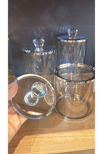 ERVA HOME KAVONOZ SETİ 3'LÜ KRİSTAL GÜMÜŞ