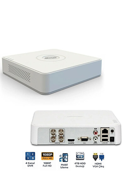 Hikvision DS-7104HGHI-M1 Turbo HD DVR 4 Kanal Güvenlik Kayıt Cihazı