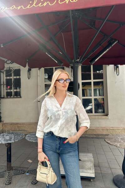 lizge giyim SELF PATTERNED SHIRT