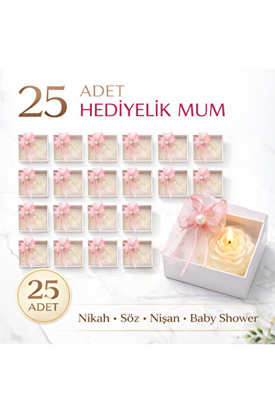 lune va.atelier 25 Adet Şakayık Detaylı Kutulu Kurdeleli İnci Detaylı Hediyel...