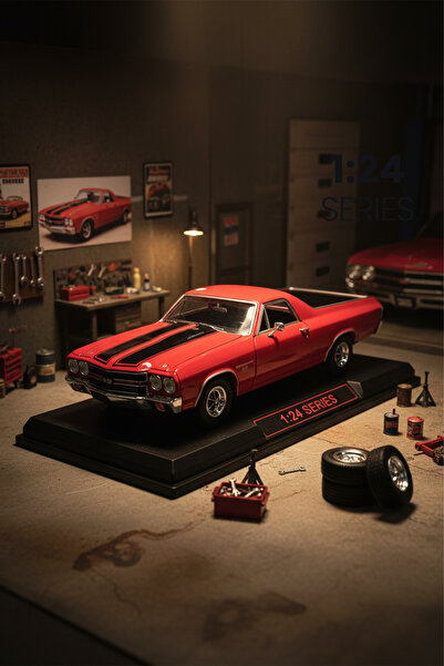 ROZİTOYS 1:24 1970 Chevy El Camıno SS 396 Araba Kırmızı
