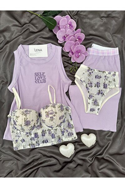 Lena Homewears Women's Underwear and Lingerie Suspender C Cropped Pajama Set