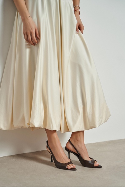 NİŞANTAŞI SHOES Pantofi de damă Maia maro mat, cu vârf ascuțit și deschis în ...