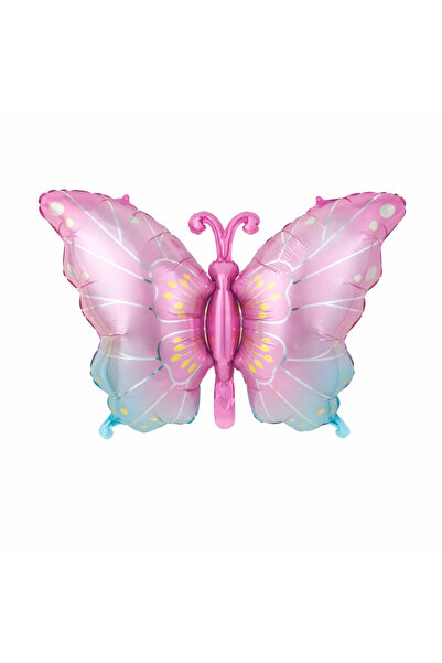 Parti dolabı Pink Butterfly Shaped Foil Balloon, Birthday Party Decoration Ba...