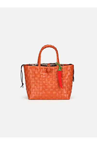 SU14 Hayriye Small Orange Basket Bag