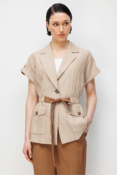 Moda İlgi Modailgi Apoletli Duble Kol Beli Büzgülü Torba Cep İkili Takım - 40...