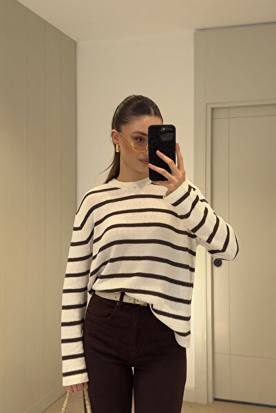 MAGARDE Bluză Mercerizată Premium cu dungi - ECRU