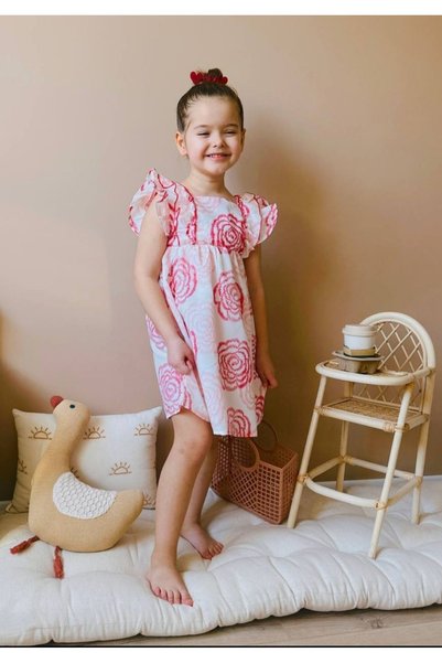 Yerli Gül Patterned Summer Girl's Dress