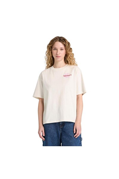 Timberland B0A5Rxmcm91-R Graphic Short Sleeve Tee Women's T-Shirt Cream