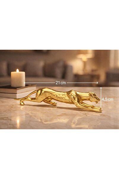 ersu store Golden Altın Dekoratif Leopar Obje Biblo Hediyelik Ev Ofis