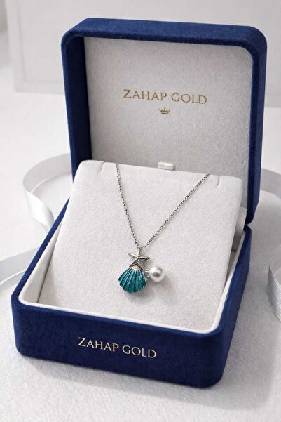 ZAHAP GOLD 925 AYAR GÜMÜŞ KUTUP YILDIZI İNCİLİ KOLYE