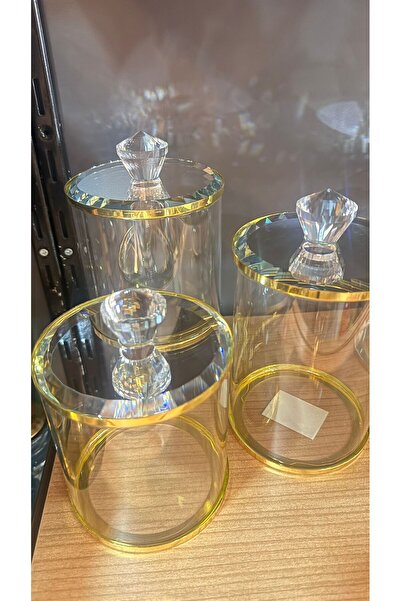 ERVA HOME KAVONOZ SETİ 3'LÜ KRİSTAL GOLD