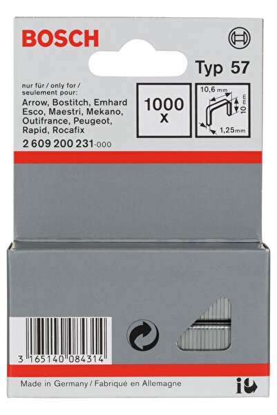 Bosch Staple Wire Type 57 10.6X1.25X10Mm 1000 Pieces