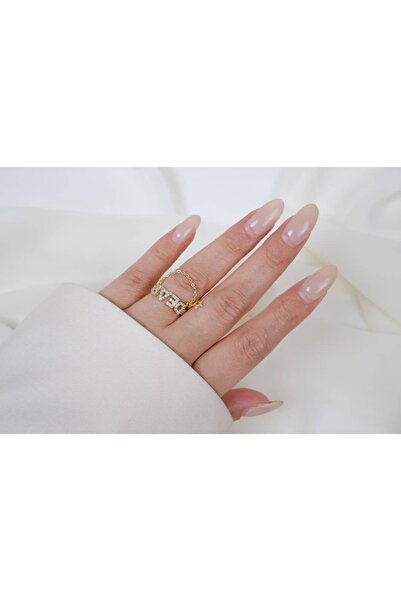 ATELİER TUĞBA Yzk345 Special Series Dear Writing Engraved Chain Link Adjustab...