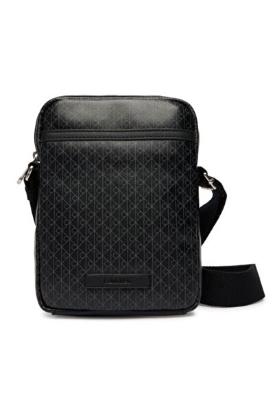 Calvin Klein Emblem Aop Coated Black Men's Shoulder Bag