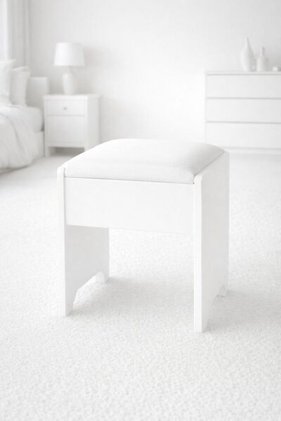 VELORAY MOBİLYA DERİ KAPLAMALI BEYAZ MODERN PUF & BENCH