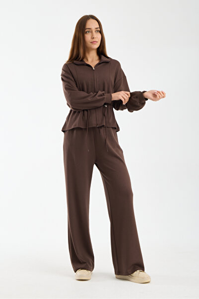 aselon Women's Waist Cinching Detail m Modal Fabric B Wide-Leg Wide Leg Track...