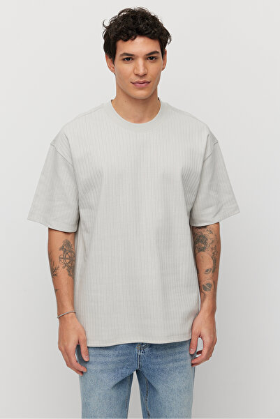 PAULMARK Men's Textured Crew Neck Oversized T-Shirt