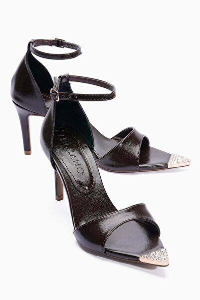 Mubiano Women's Stiletto Pointed Toe Stone Detailed Baretli Heeled Shoes Zafi...