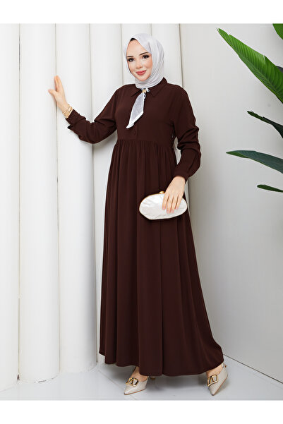 RACE FASHİON Φόρεμα Τεσεττούρ από μετάξι Μεδίνας με φουλάρι και ζώνη RC6040