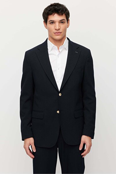 PAULMARK Men's Mono Collar Double Button Textured Jacket