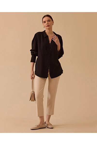 SEÇİL Düğmeli Gofre Gömlek