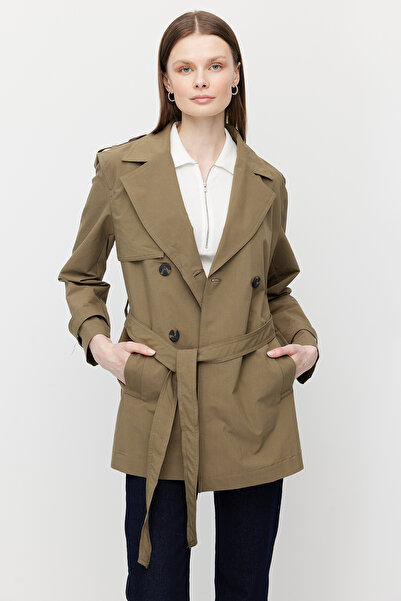 PAULMARK Women's Belted Short Trench Coat
