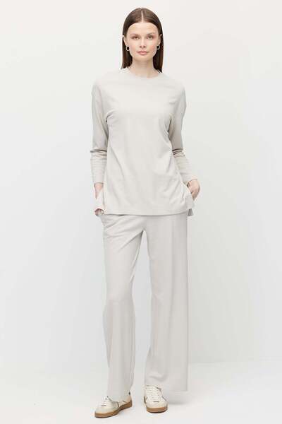 PAULMARK Γυναικείο παντελόνι με ελαστική μέση με υφή