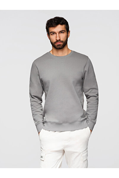 OMBRE Bărbați Hanorac Bumbac Modern OM-SSBN-0271 Gri