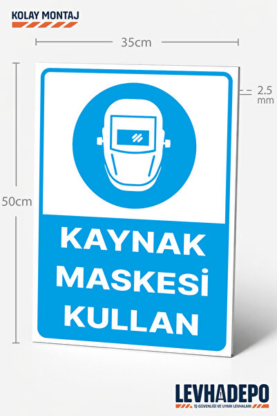 LEVHADEPO (YTG07) Kaynak Maskesi Kullan İş Güvenliği Uyarı ve Yönlendirme Lev...