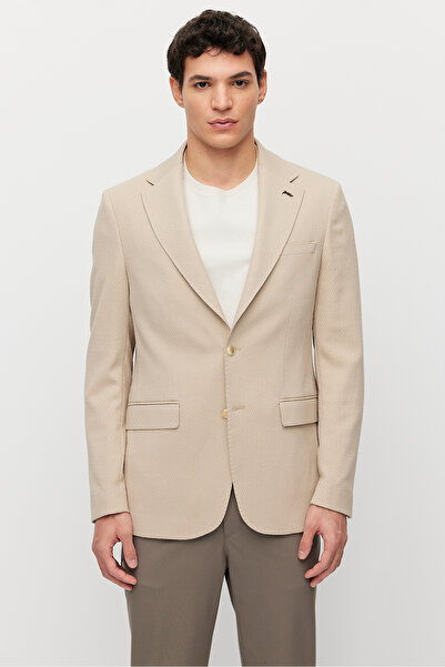 PAULMARK Men's Mono Collar Double Button Textured Jacket