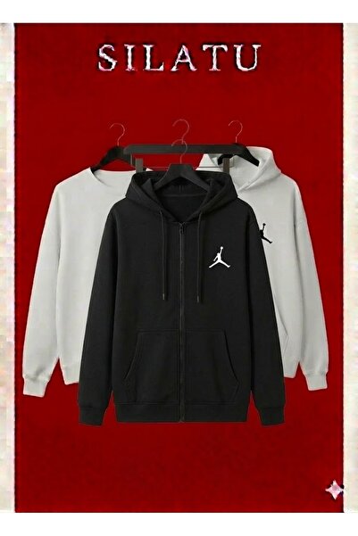 SILATU Hanorac cu fermoar în trei puncte (cu glugă albă-SIFIRYAKA)