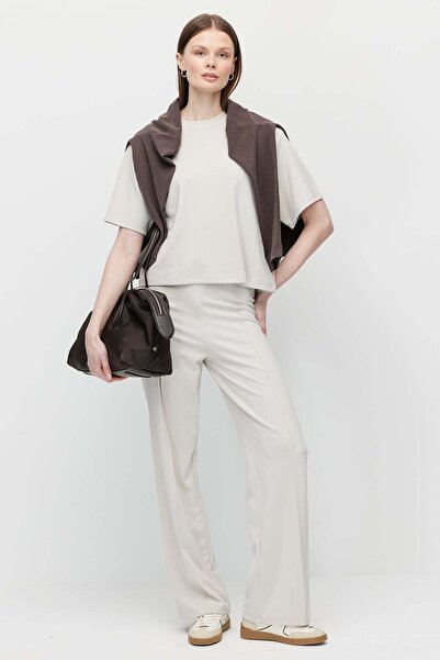 PAULMARK Women's Textured Front-Seamed Trousers