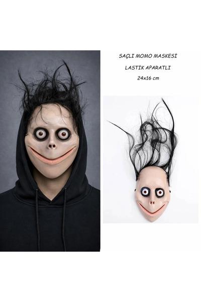 FREEDOM STOREE قناع الرعب مومو مع شعر 24x16 سم