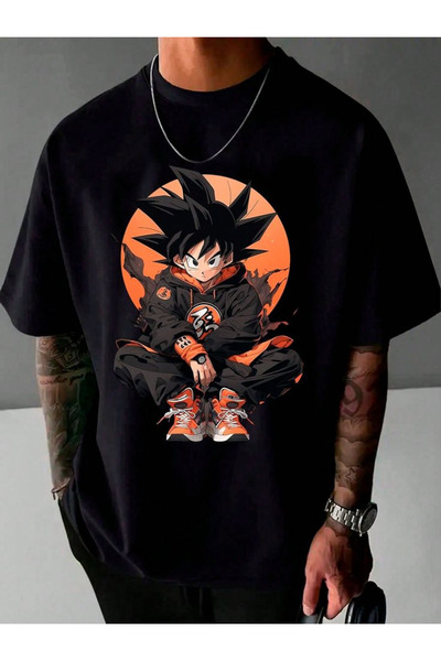 ARKA Baskılı Oversize Pamuklu Bisiklet Yaka Kadın/Erkek Unisex Tshirt