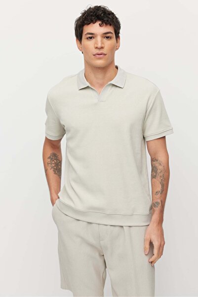 PAULMARK Men's Textured Collared T-Shirt