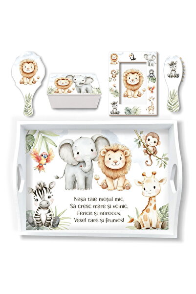 OEM Set Taierea Motului Jungle Safari pentru baieti, cu tavita mot, oglinda, ...