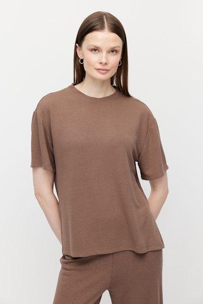 PAULMARK Ženska bluza sa okrugla kragna strane Sa prorezom Oversize kroj