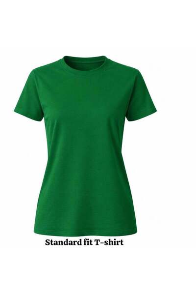 Miss Poem Women's Green Basic Cotton T-Shirt