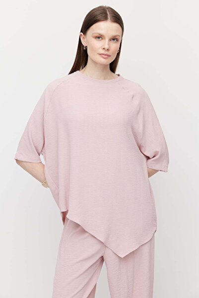 PAULMARK Women's Asymmetrical Cut Oversized Blouse