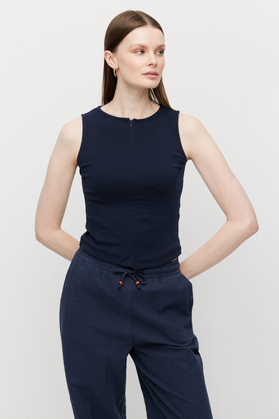 PAULMARK Women's Double Zipper Corded Fabric Bodysuit