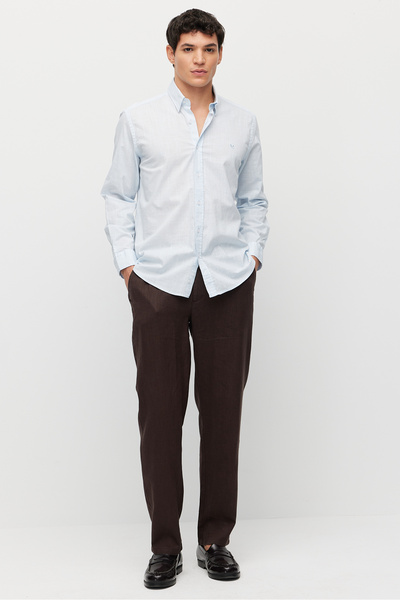 PAULMARK Men's Linen Look with Elastic Waistband Jogger Pants