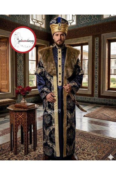 Gelincimherşey Lacivert Profesyonel Osmanlı Dönemi Padişah Kostümü
