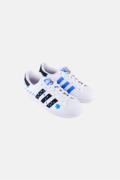 adidas Originals x Disney Kids Boy Superstar Lace Up Basketball Shoes, White