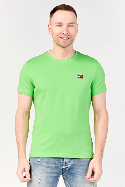 Tommy Hilfiger Tommy Jeans Men Crew Neck Short Sleeve Embroidered Logo T-Shir...